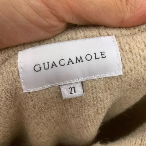 Guacamole girls Peter Pan Ruffled Collar Beige Cardigan - Picture 5 of 5